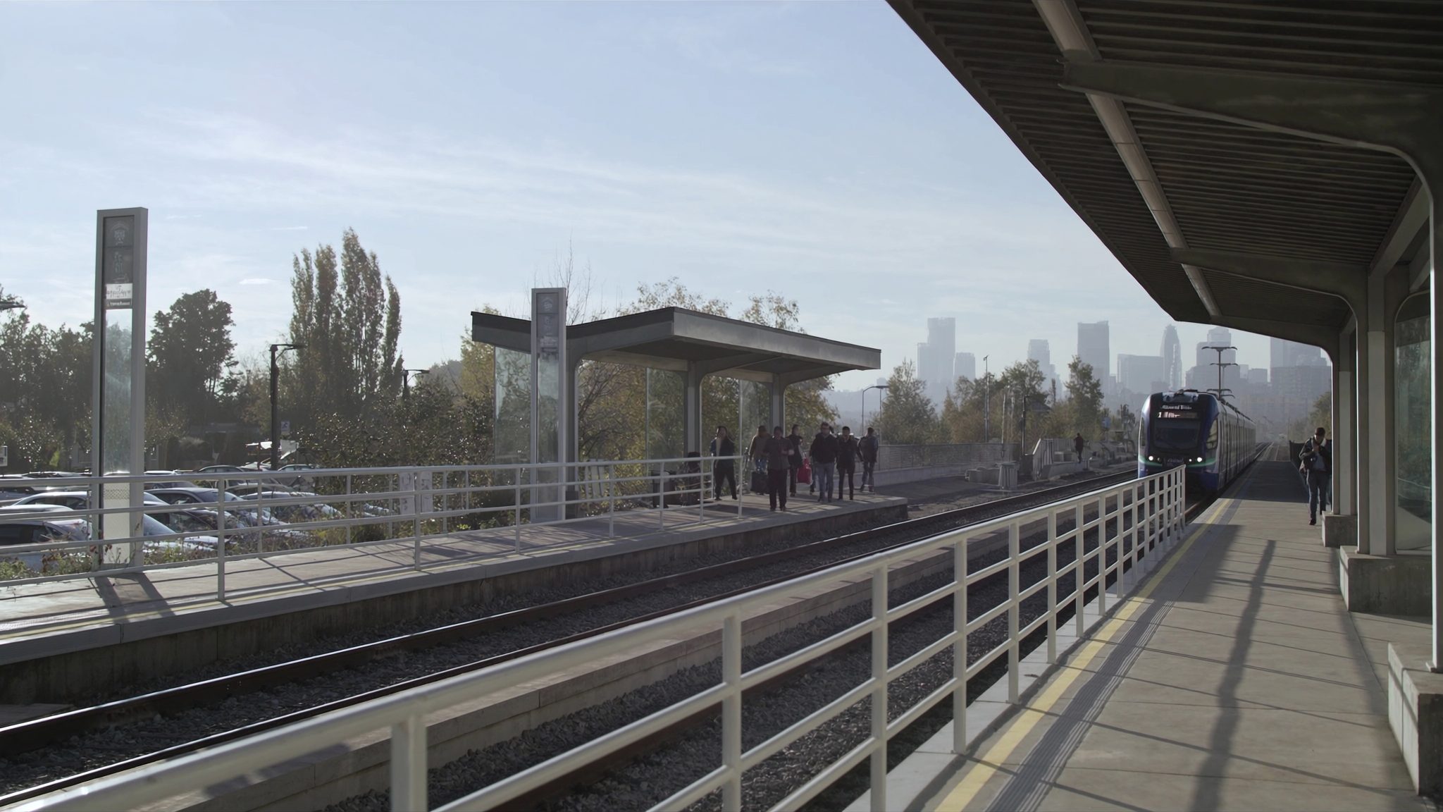 Federal Way Transit Center with Sound Transit Link light rail station connecting Federal Way to Seattle and SeaTac Airport