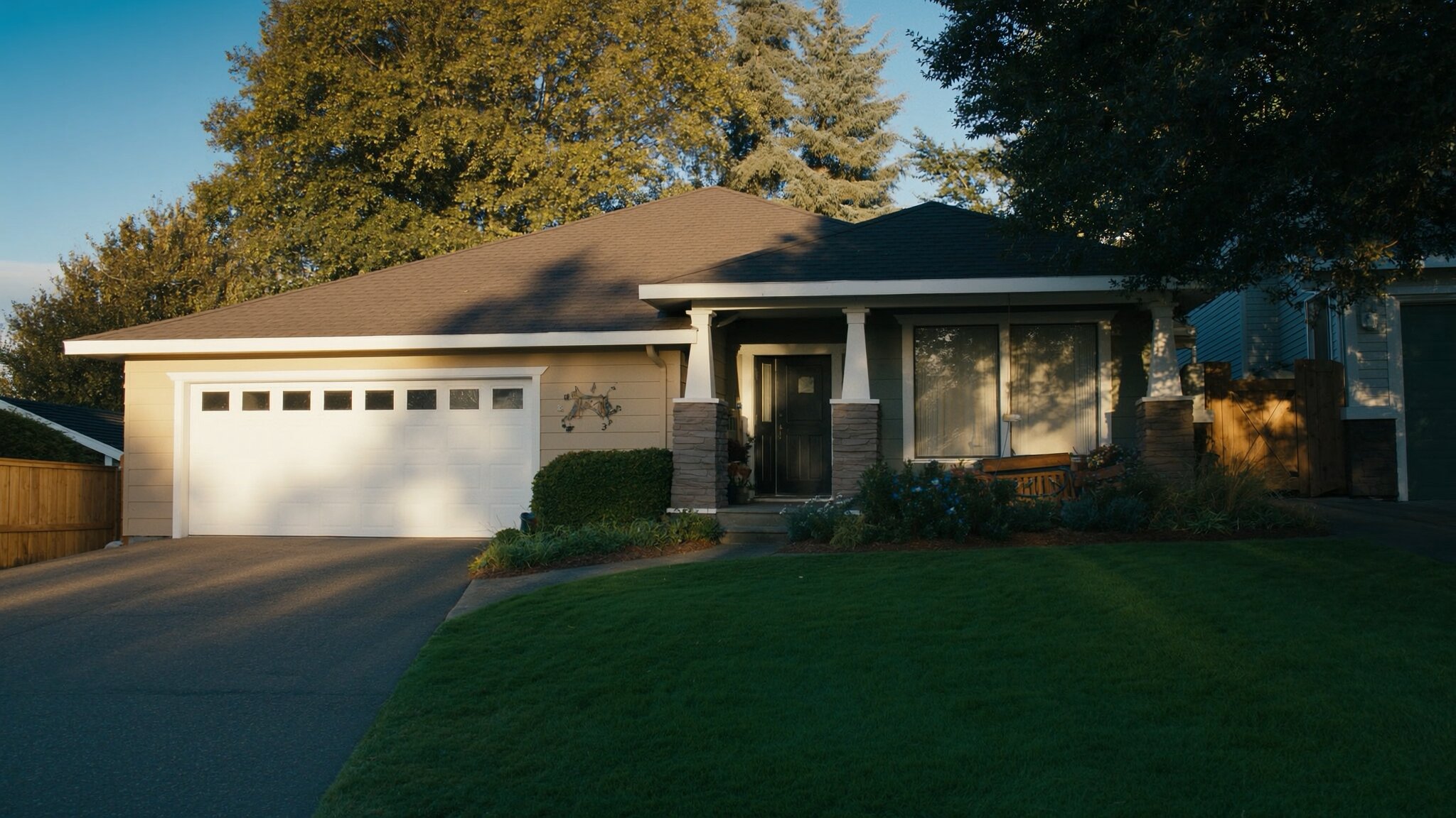 Suburban single-family home in King County Washington, spring exterior, rent out vs sell decision guide