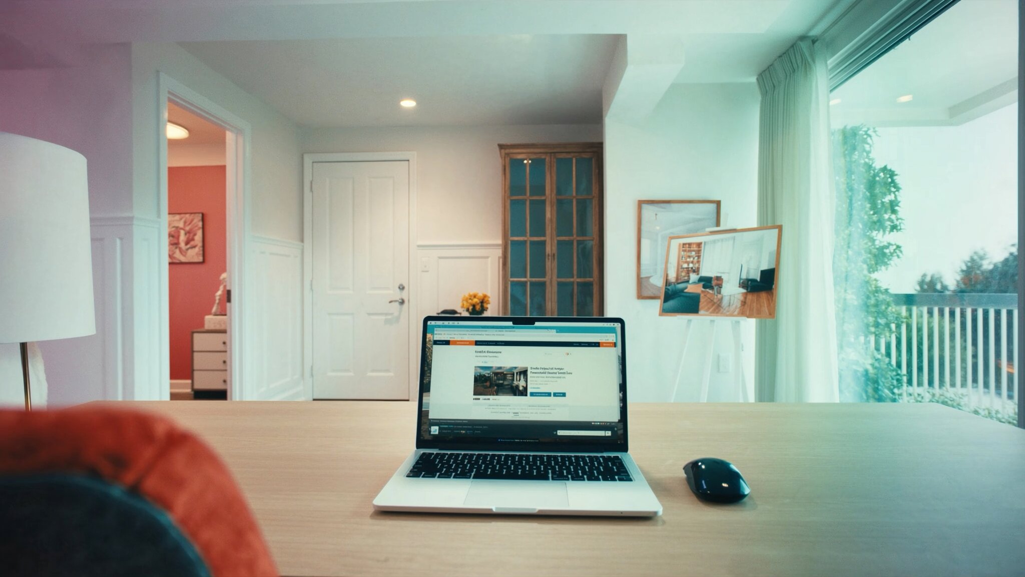 Person reviewing real estate listings remotely on laptop — buying a home in King County Washington from out of state