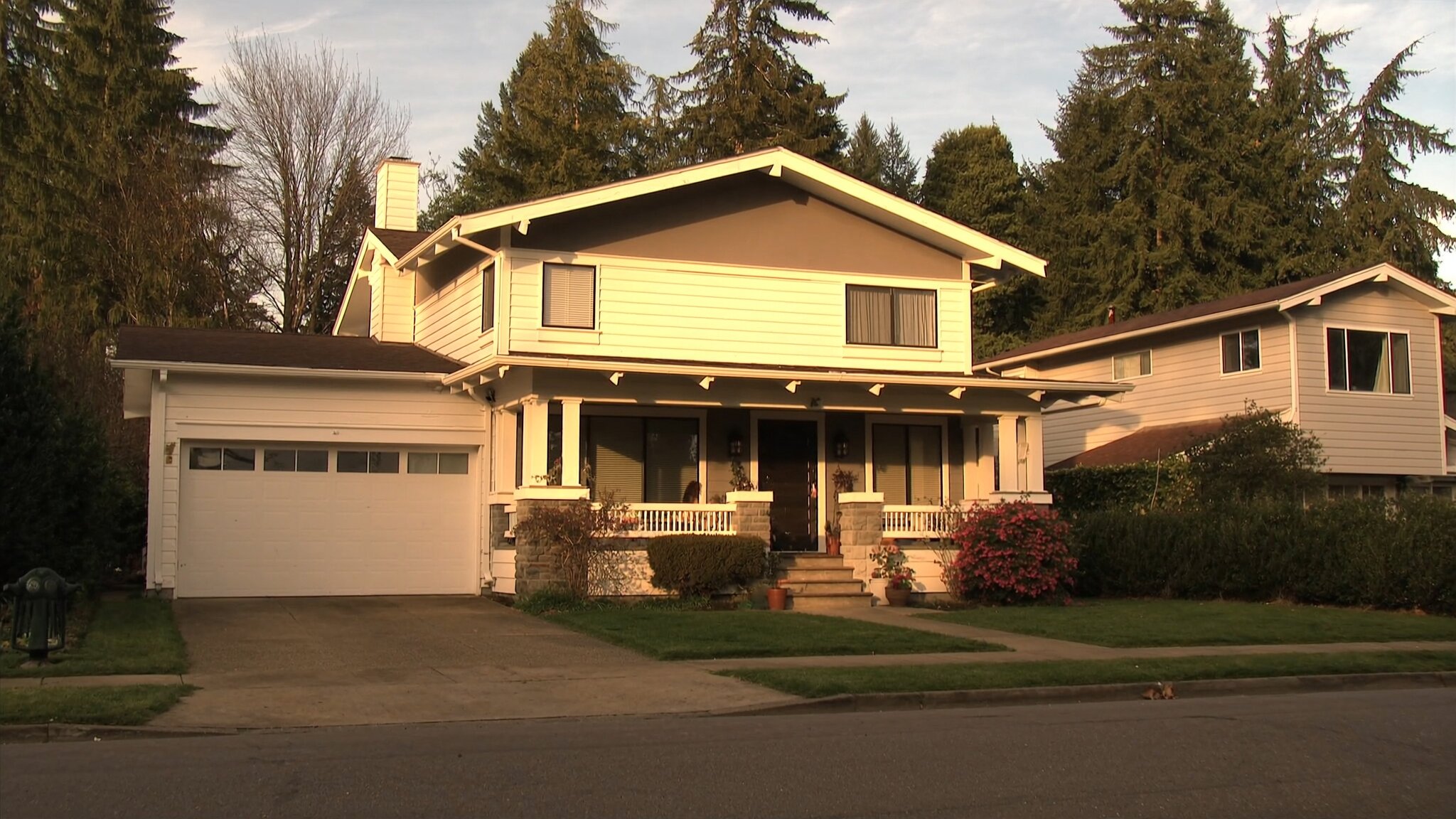 Craftsman home at golden hour in a South King County WA neighborhood representing stored home equity