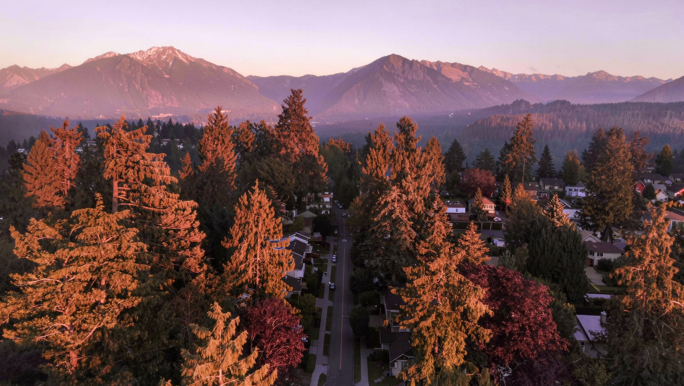 Residential street in the Renton Highlands neighborhood of Renton, King County, Washington.