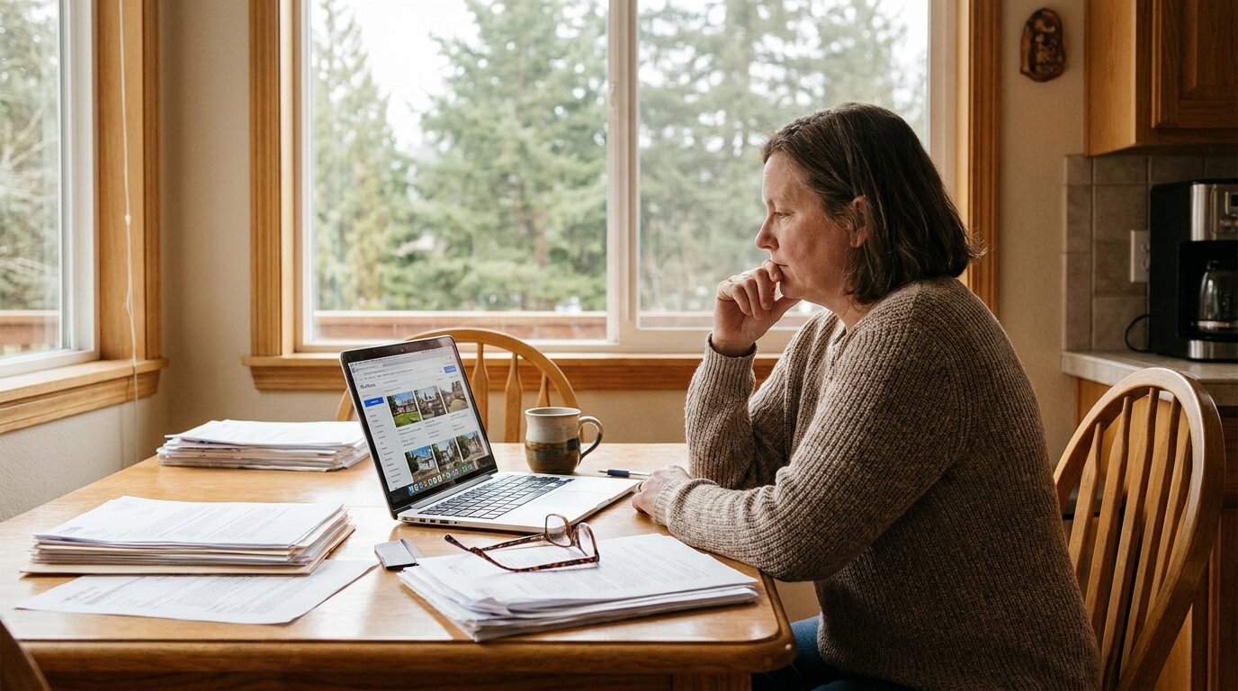 Buyer reviewing closing cost paperwork for a King County home purchase