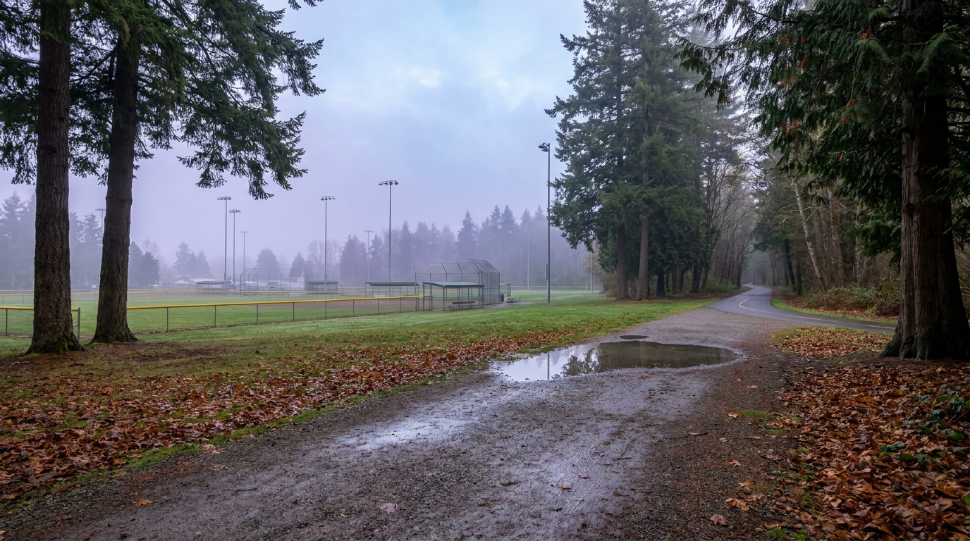 Celebration Park athletic fields and walking trail in Federal Way, Washington, the anchor amenity for the surrounding neighborhood