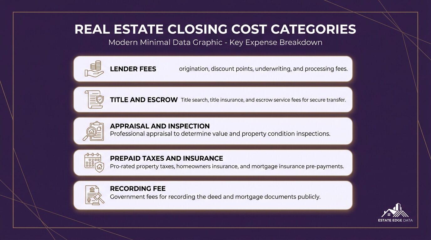 Closing cost breakdown by category for King County home buyers