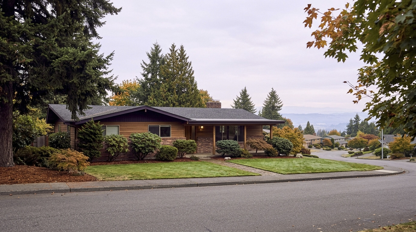 1960s ranch-style home exterior typical of Kent West Hill, Washington
