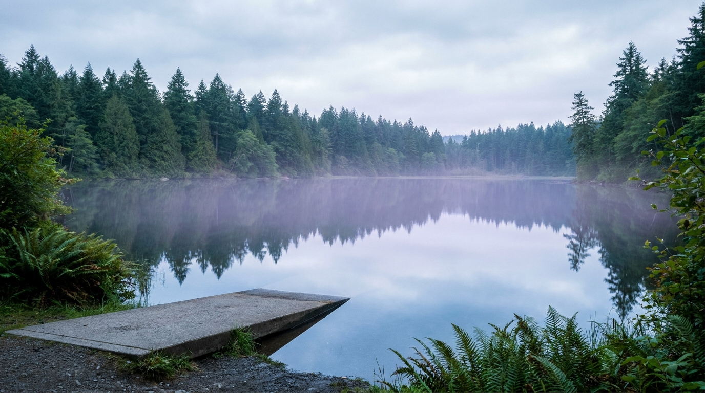 North Lake fishing and boat launch access point near North Federal Way, Washington, the neighborhood's anchor natural feature