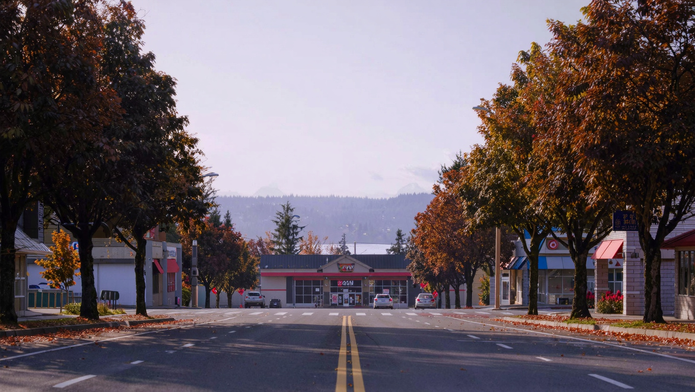 Auburn Way North commercial corridor near Terrace View, North Auburn, Washington