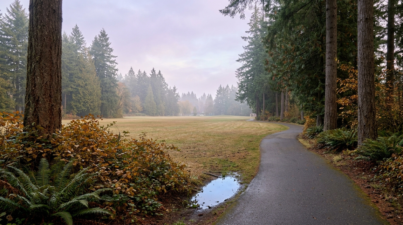 Celebration Park sports fields and trails near the Brittany Lane neighborhood of Federal Way, Washington