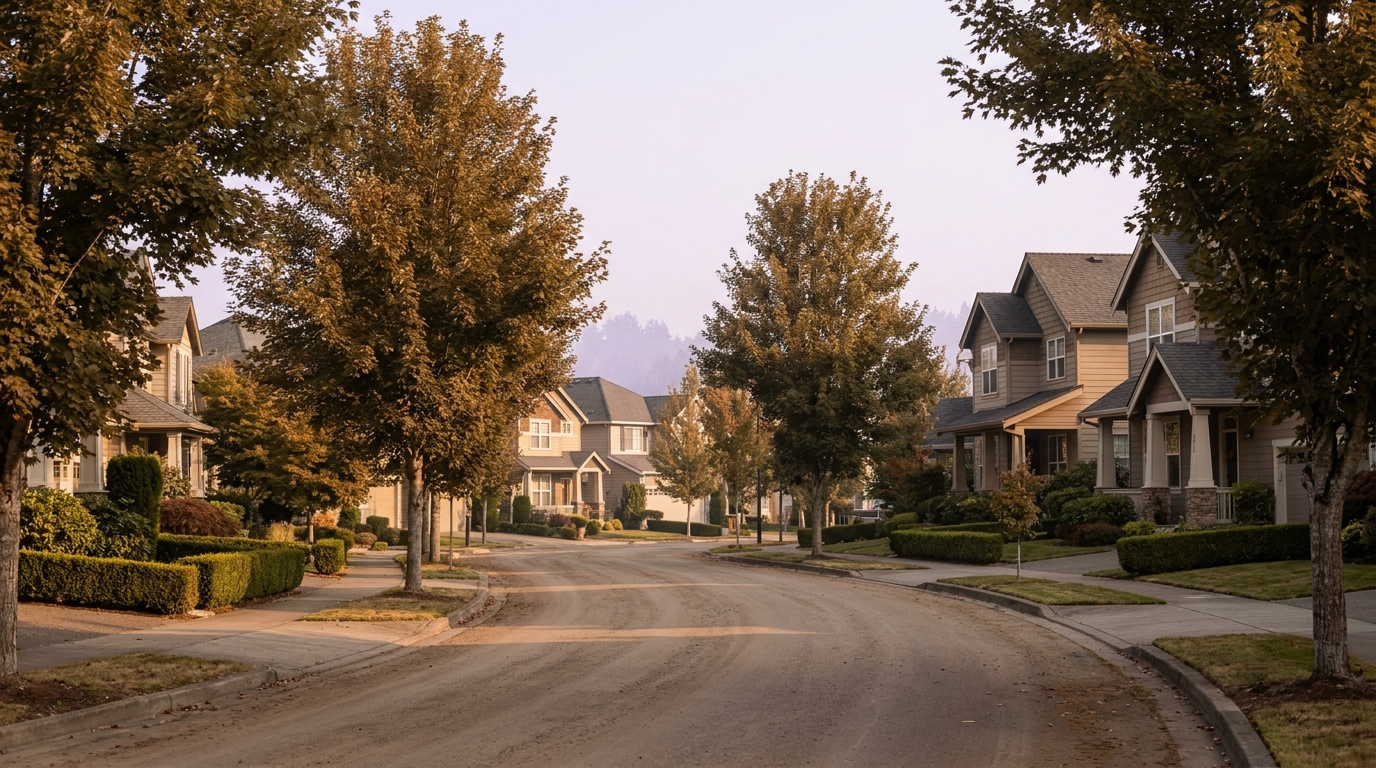Planned residential streets in the Wynstone neighborhood of east Federal Way, King County, Washington.
