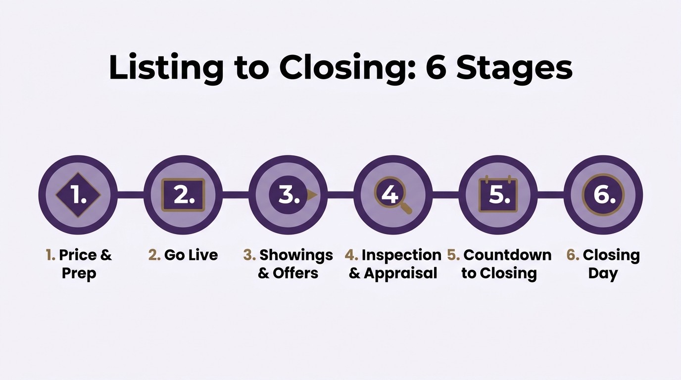 King County home selling timeline listing to closing 2026 six stages