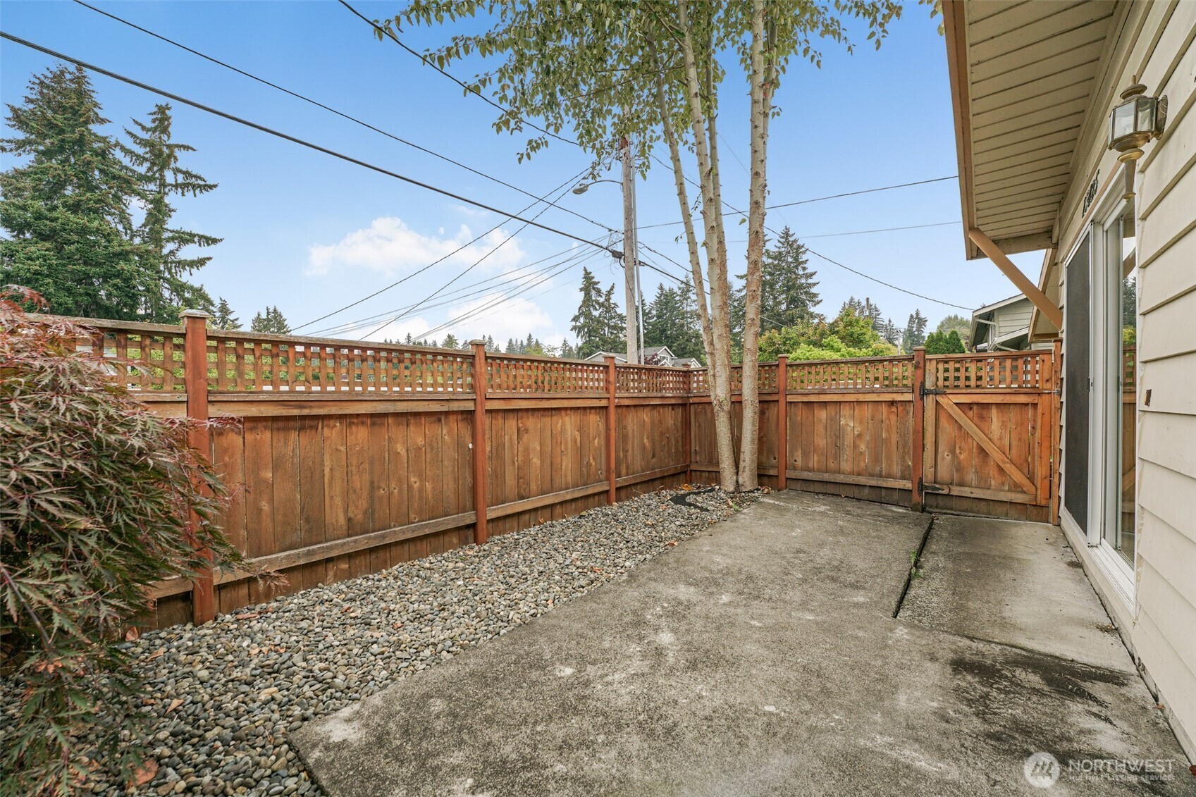 Fenced front patio