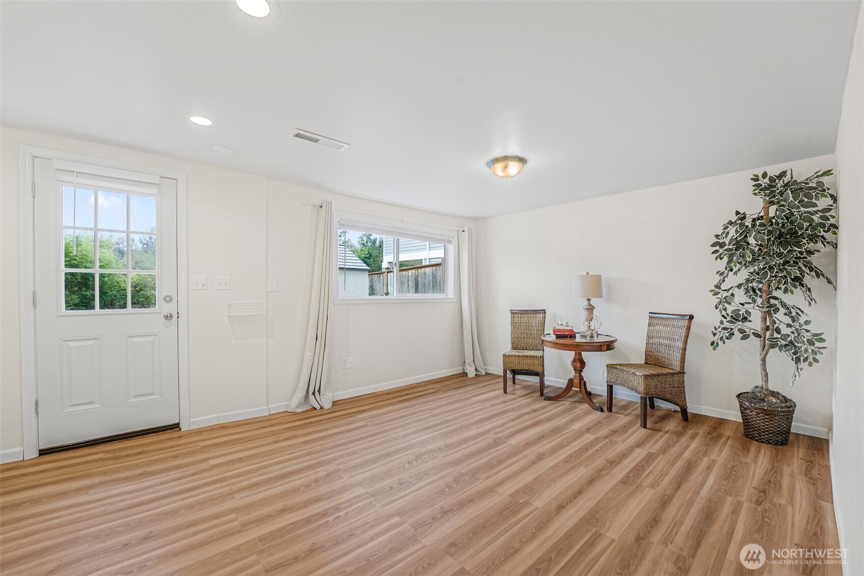 Lower-level room with its own entrance