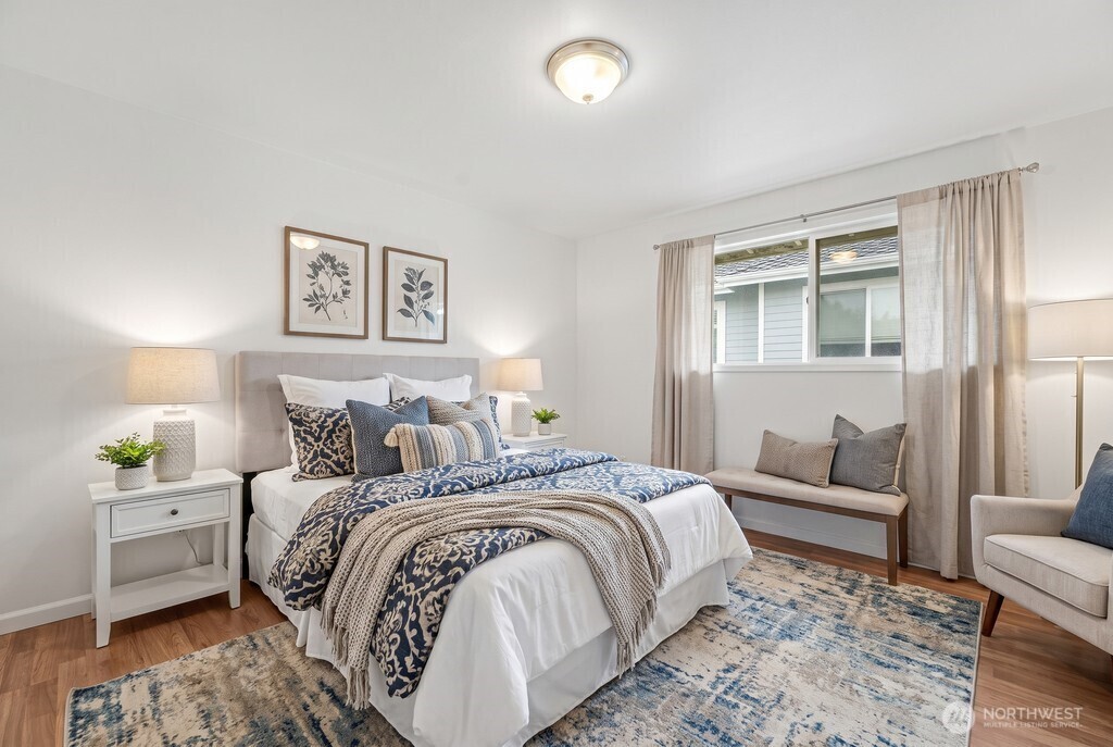 Bedroom, virtually staged