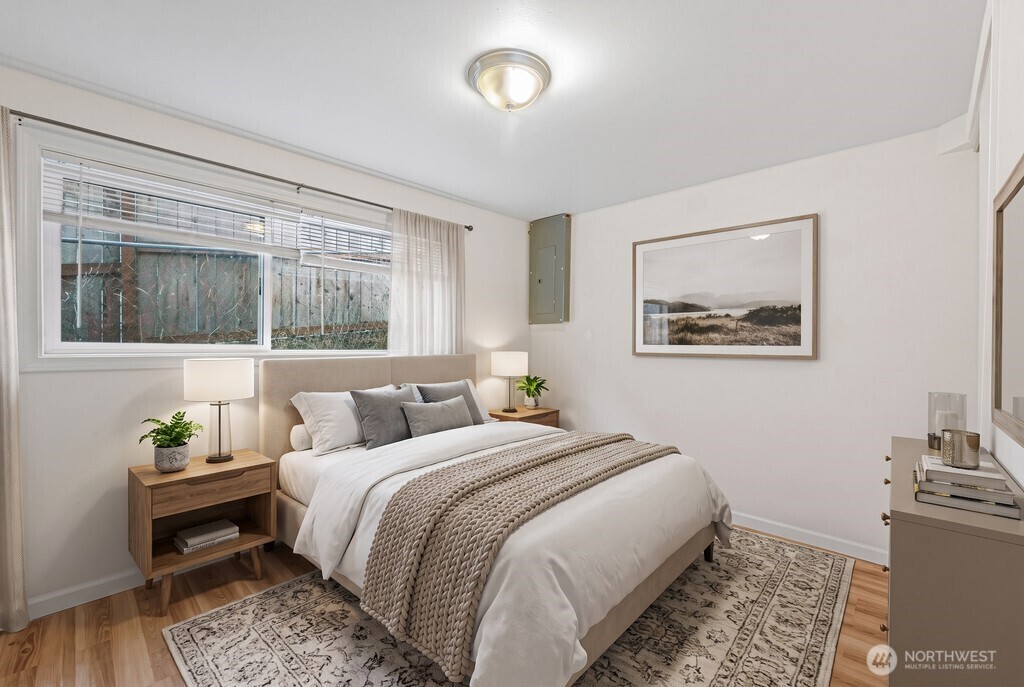Bedroom, virtually staged