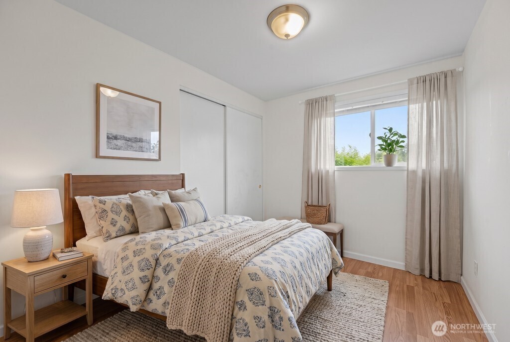 Bedroom, virtually staged