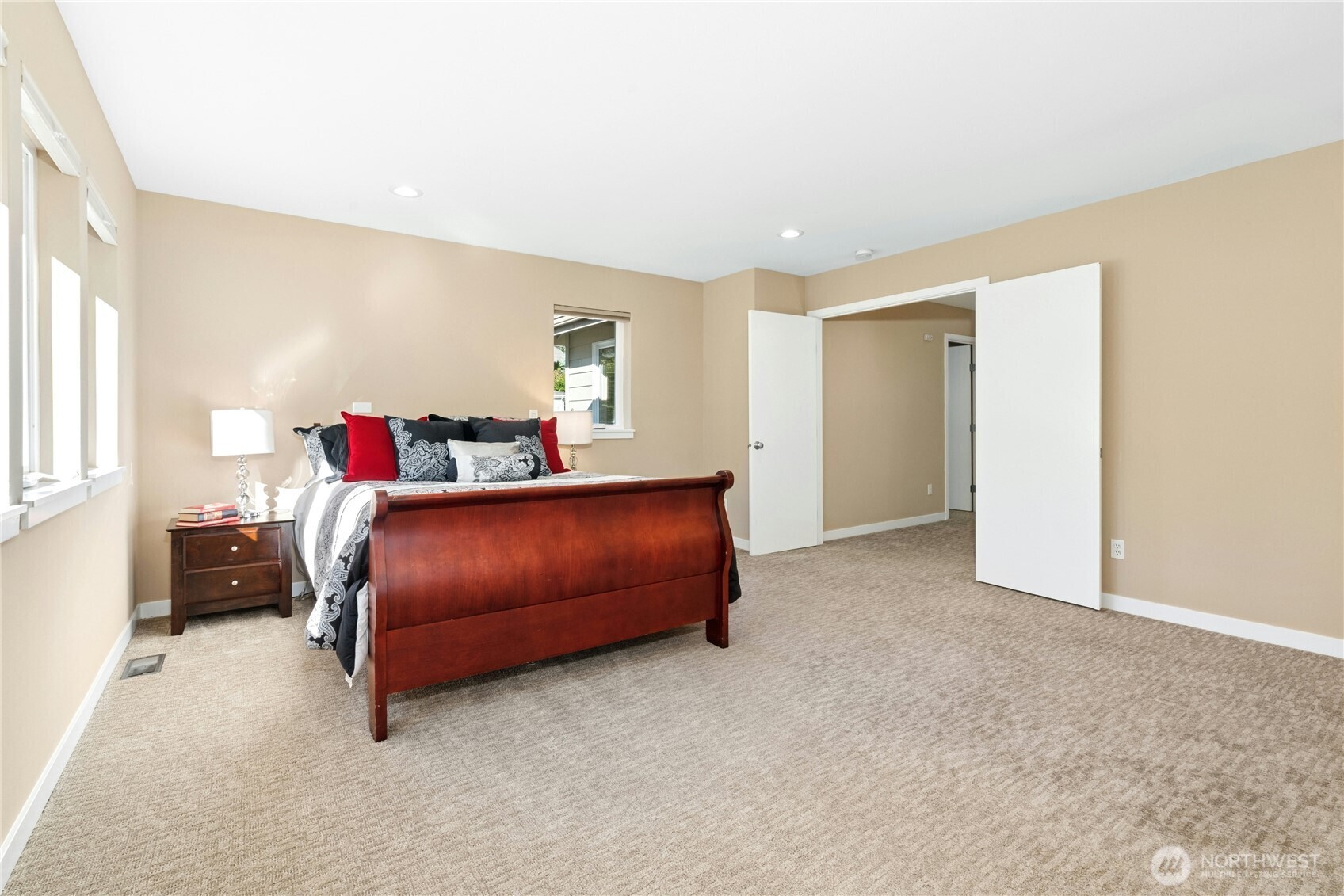Primary bedroom with sitting area