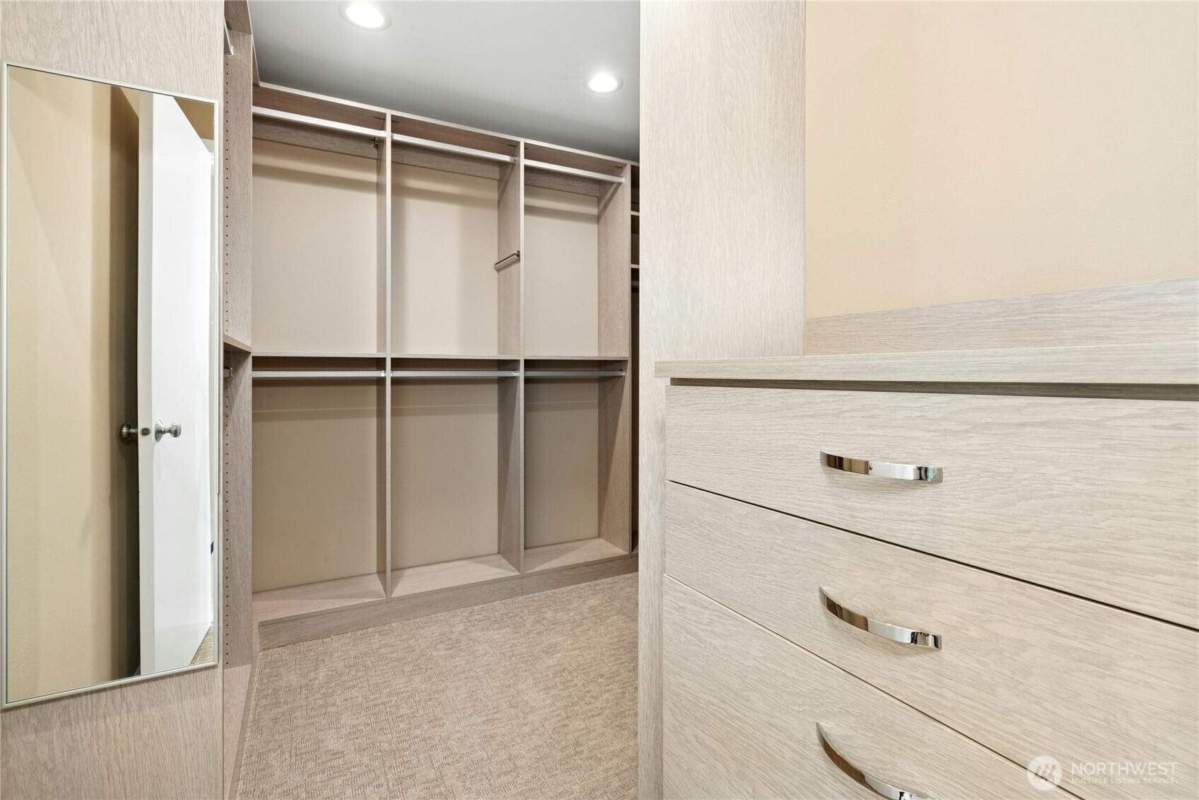 Walk-in closet with built-in organizer