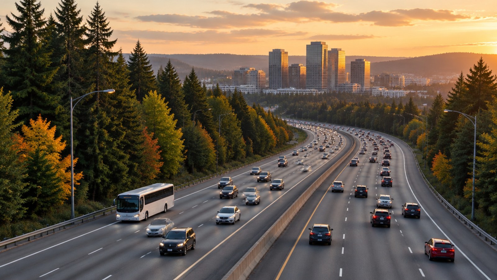 Commute options from Renton, Kent, Auburn, and Federal Way to Bellevue WA, I-405 and transit, October 2026